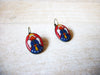 German Limoge Stone Christmas Earrings 62120