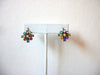 Vintage Colorful Glass Flower Earrings 61520