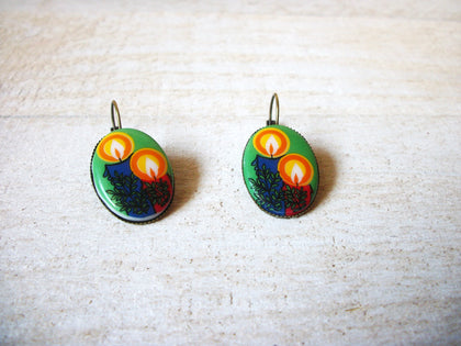 German Limoge Stone Christmas Earrings 62120