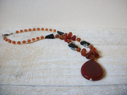 Hand Made Carnelian Glass Necklace 61820
