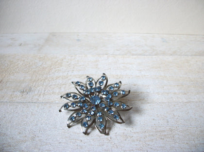 Vintage Silver Blue Star Burst Brooch 62320