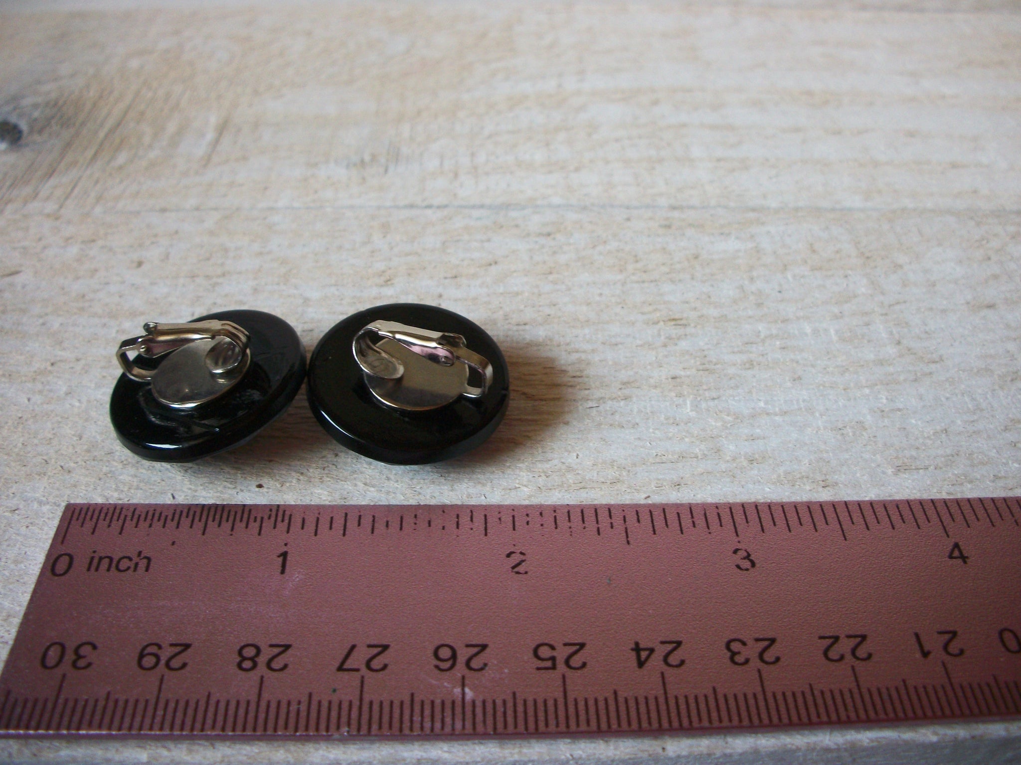 Vintage Hematite Dome Earrings 61920