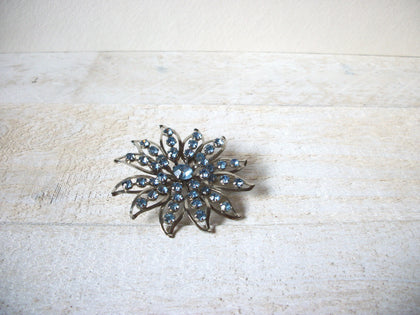 Vintage Silver Blue Star Burst Brooch 62320