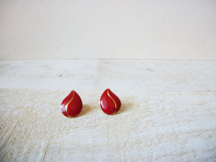 Smaller Retro Red Gold Earrings 70420