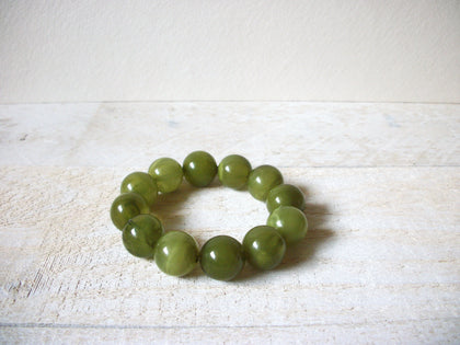 Retro Olive Lucite Beads Bracelet 62420