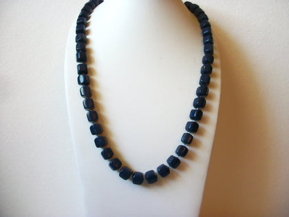 Vintage Blue Lucite Beads Necklace 61420
