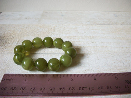 Retro Olive Lucite Beads Bracelet 62420