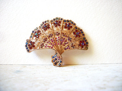 Vintage Bejeweled Fan Brooch 61220