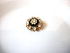 Vintage Clear Rhinestones Black Flower Brooch Pin 121720