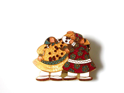 Vintage Barbara Lavallee Native Cloisonne Brooch Pin 122020