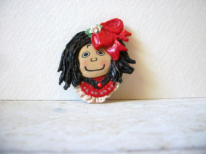 Hand Made Fimo Clay Girl Brooch 61220