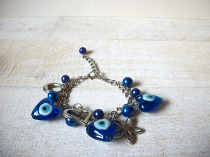 Hand Made Blue Heart Glass Bracelet 62120