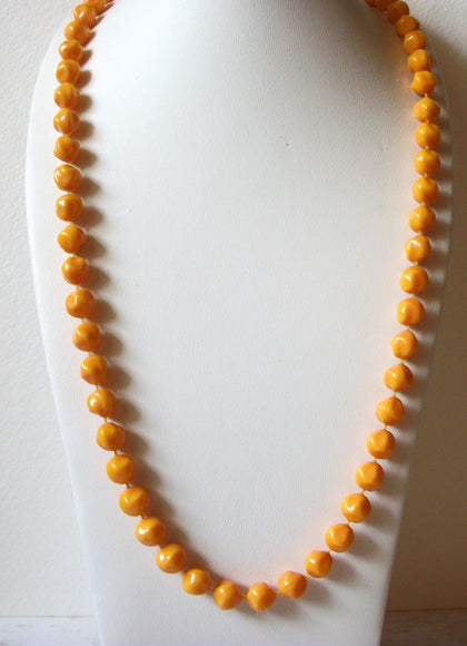 Vintage Pale Orange 32 Inch Necklace 62620
