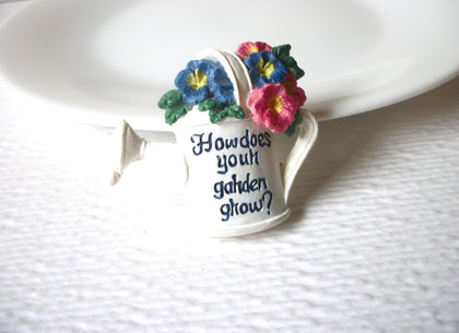 Vintage Flower Watering Can Hand Molded Resin Brooch Pin 122020