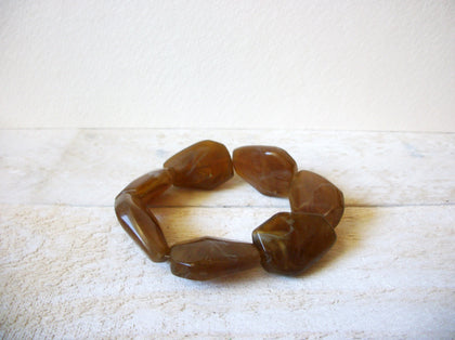 Retro Marbleized Brown Lucite Bracelet 61220