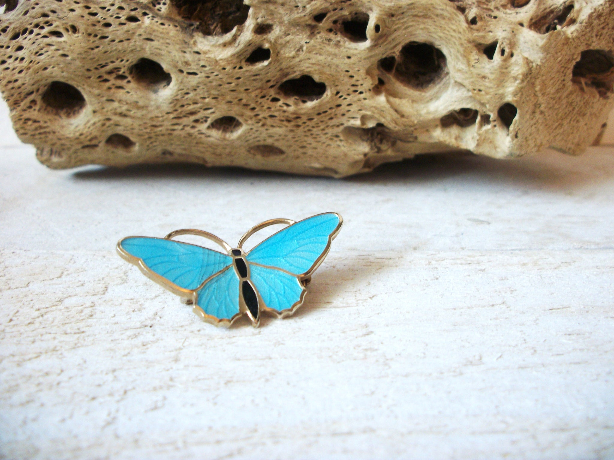 Vintage Blue Butterfly Brooch 63020