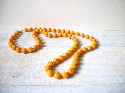 Vintage Pale Orange 32 Inch Necklace 62620