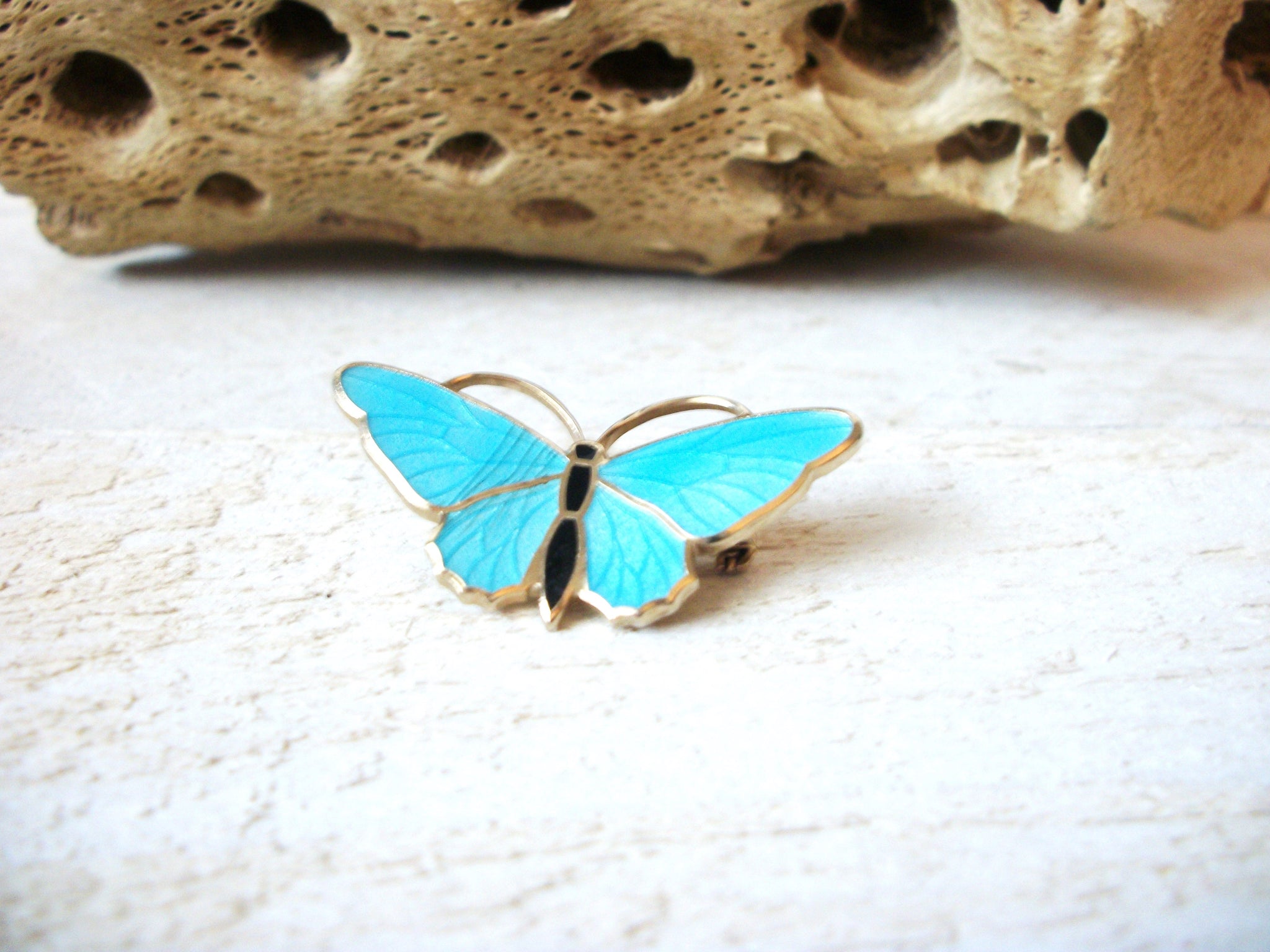 Vintage Blue Butterfly Brooch 63020