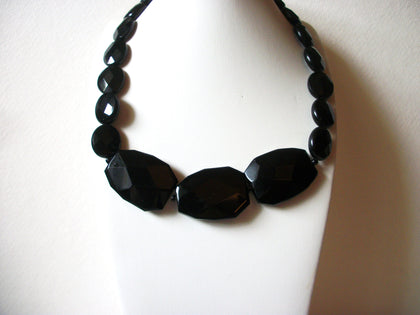 Vintage White House Black Market Black Glass Nuggets Necklace 62820