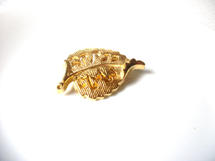 Vintage Gold Toned Damask Leaf Brooch Pin 122020
