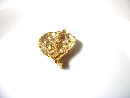 Vintage Gold Toned Damask Leaf Brooch Pin 122020