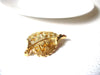 Vintage Gold Toned Damask Leaf Brooch Pin 122020
