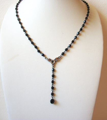 Vintage Black Glass Necklace 63020