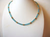 Vintage NAPIER Blue Gold Glass Necklace 63020