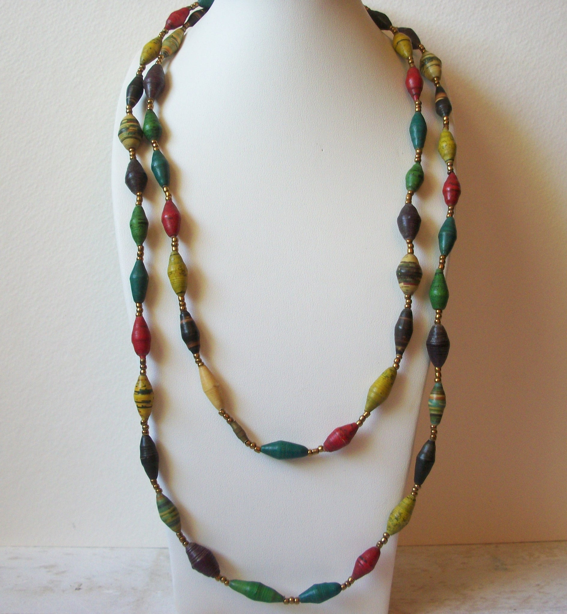 African Paper Beads Necklace 63020