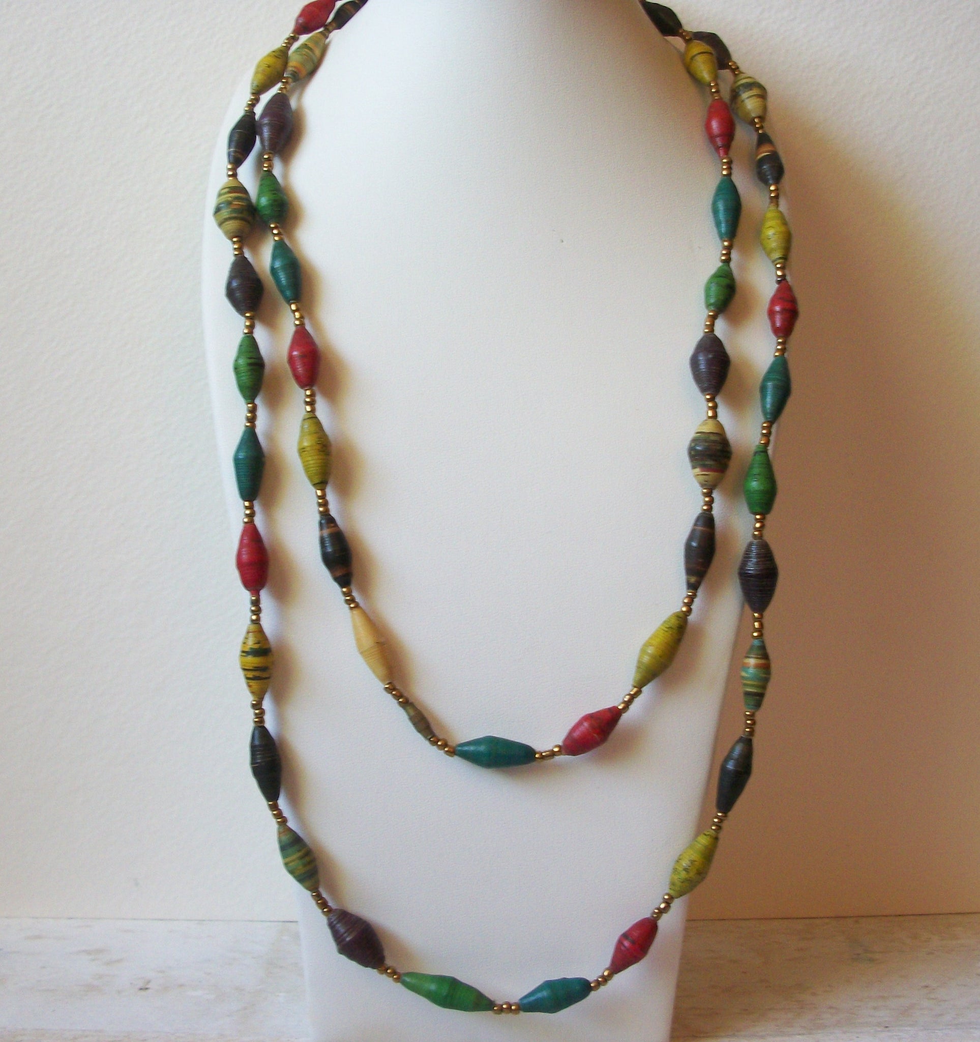 African Paper Beads Necklace 63020