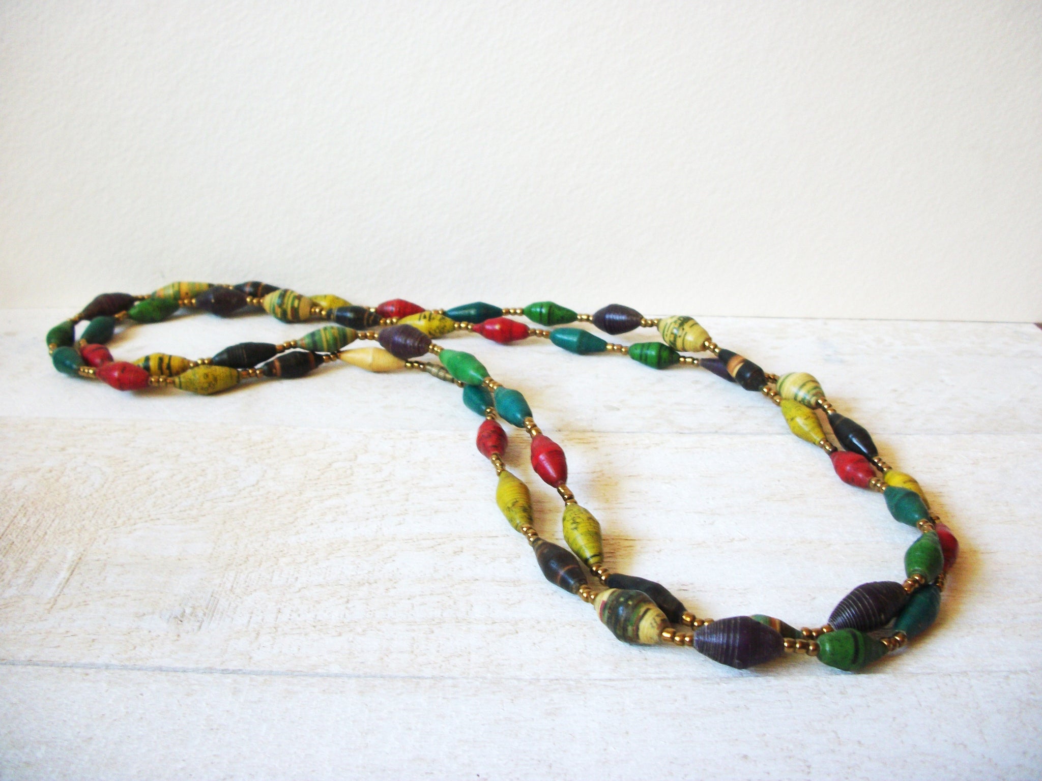 African Paper Beads Necklace 63020