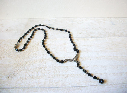 Vintage Black Glass Necklace 63020