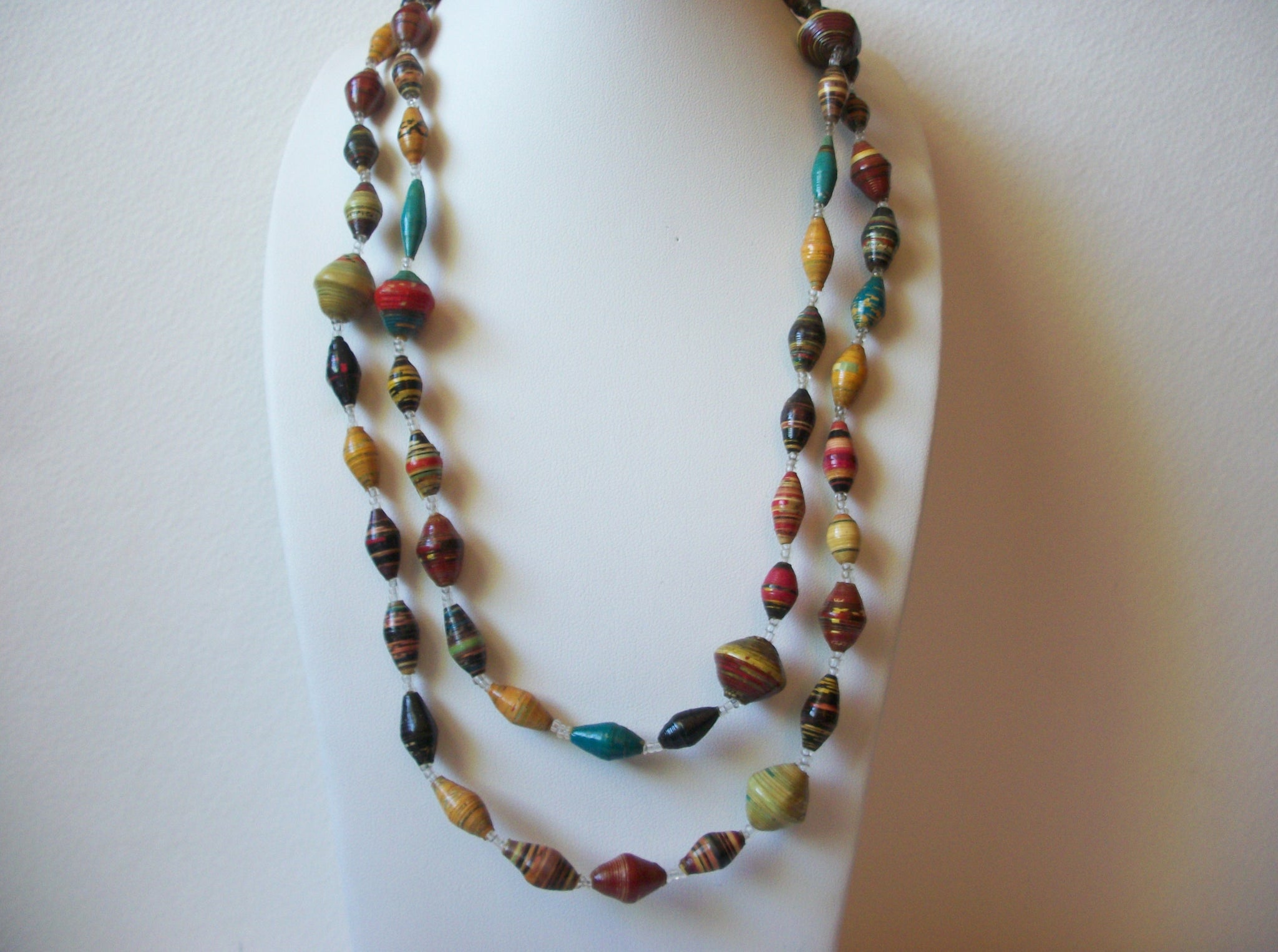 African Paper Beads Necklace 70420