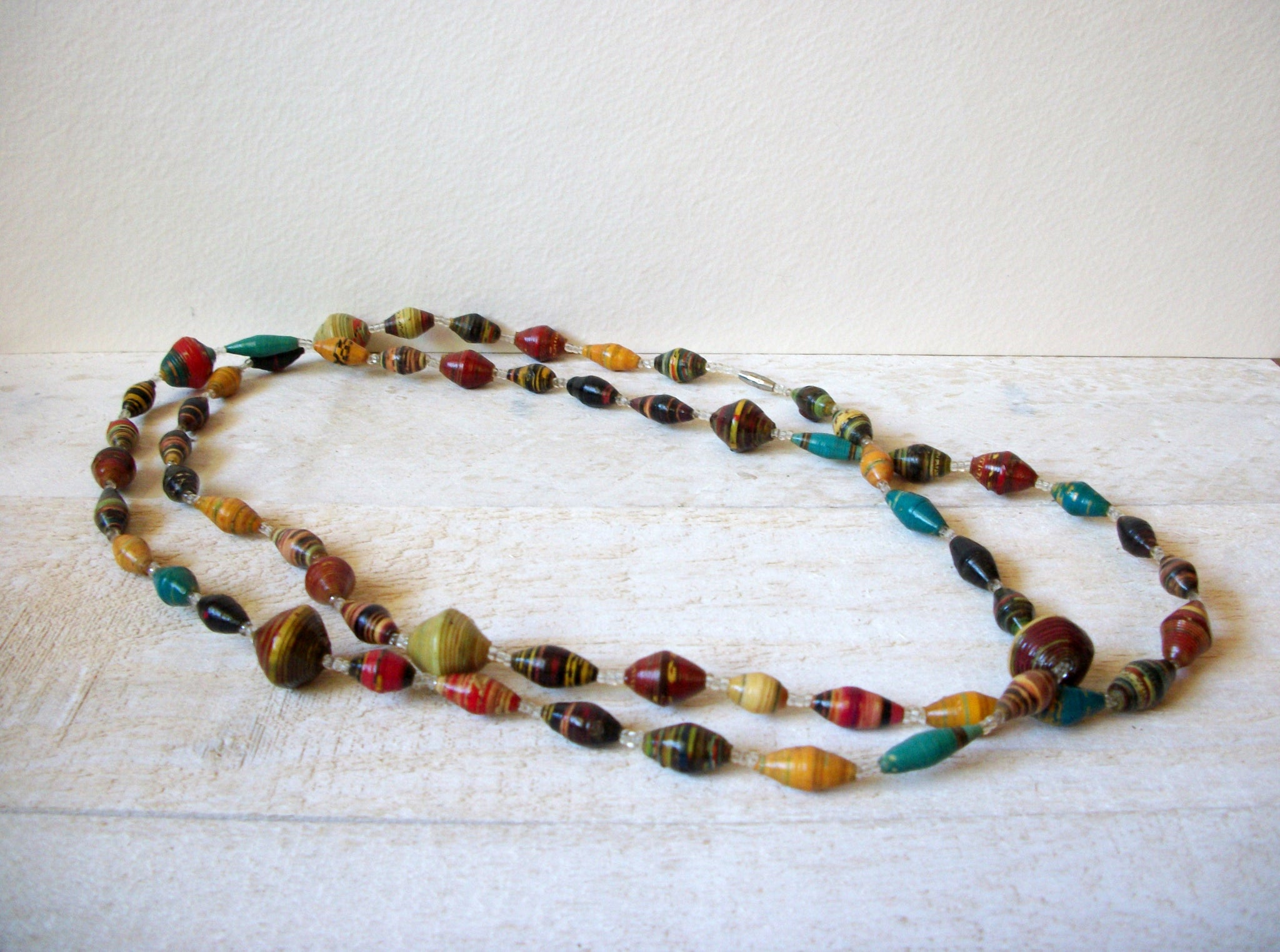 African Paper Beads Necklace 70420