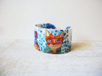 Cat Colorful Cuff Bracelet, Simple Minimalist Tortoise Bracelet, Tortoiseshell Cuff, Tortoise Shell Cuff Bangle, Acetate Cuff 70120