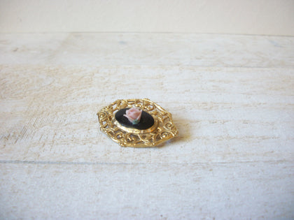 Vintage Victorian Porcelain Rose Brooch 70420