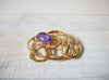 Retro Gold Toned Lilac Purple Brooch 70220