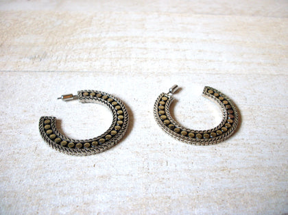 Retro Two Tone HoopEarrings 70320