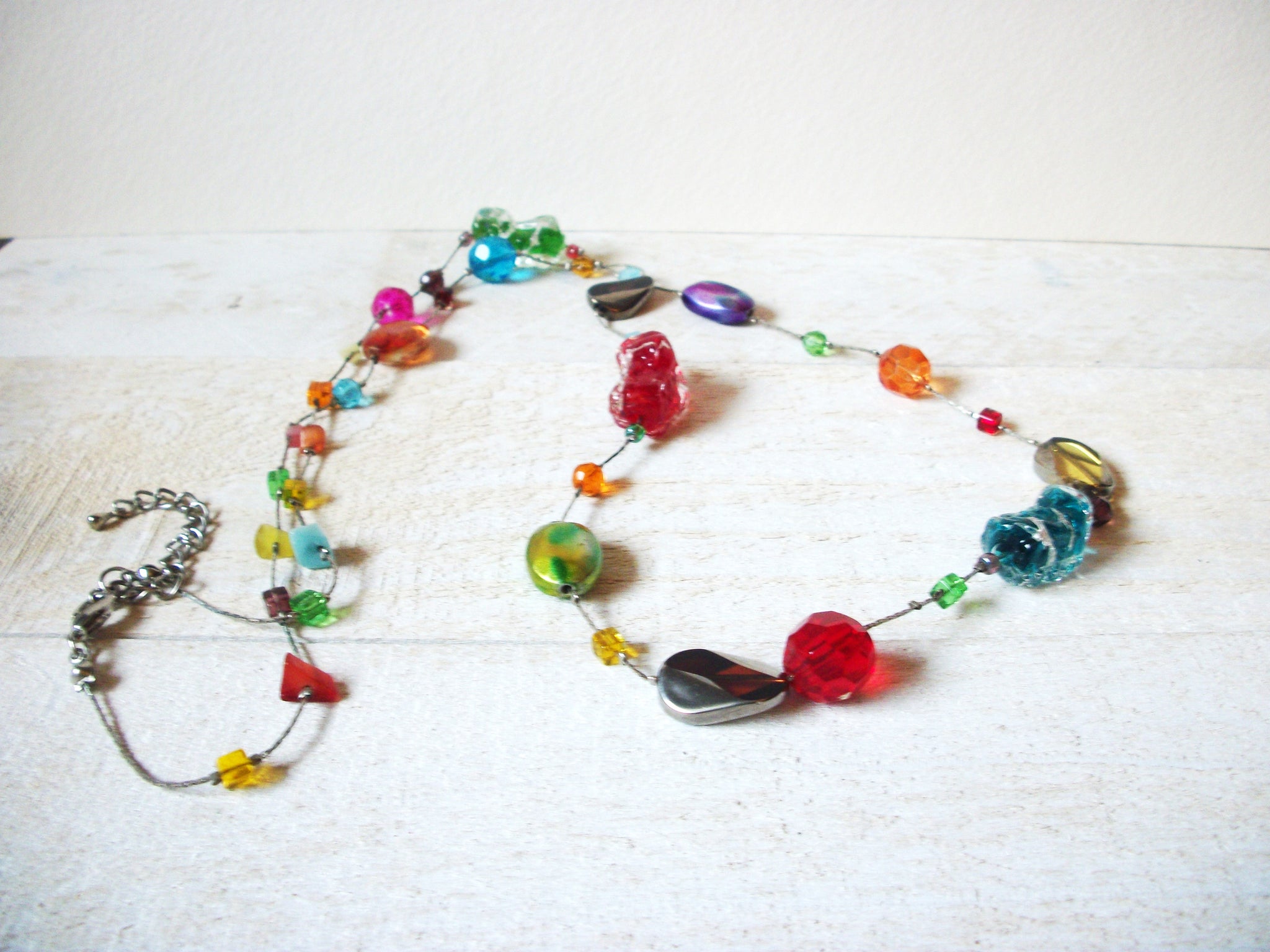 Vintage Colorful Glass Necklace 70320