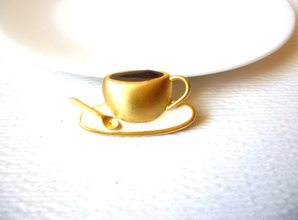 Vintage Cup Of Coffee Espresso Brooch Pin 122020