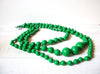 Retro 1970s Hand Knotted Green Beads Necklace 70320