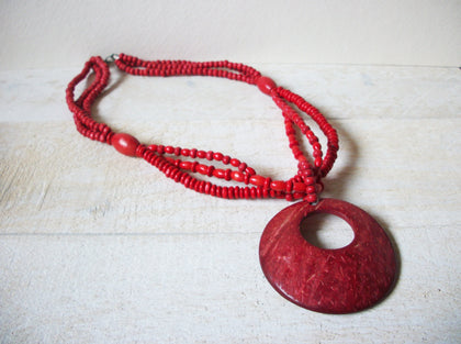 Bohemian Red Wood Necklace 70320