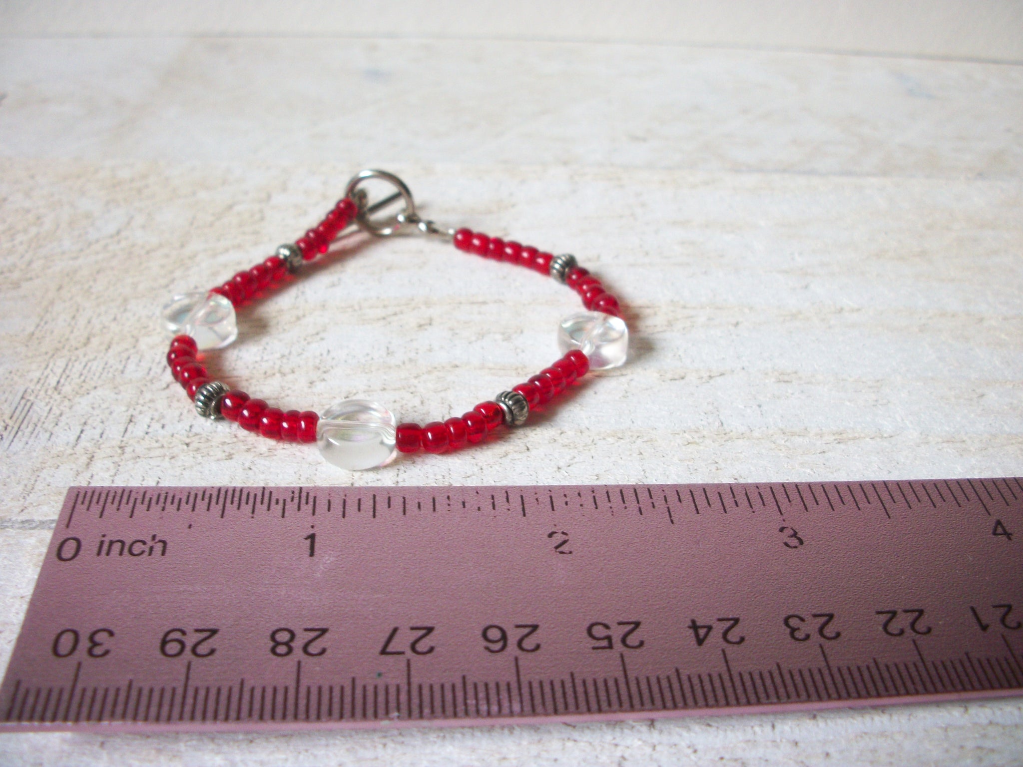 Hand Made Red Glass Bracelet 70320