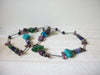 Southwestern Blue Green Stones Glass Necklace 70420