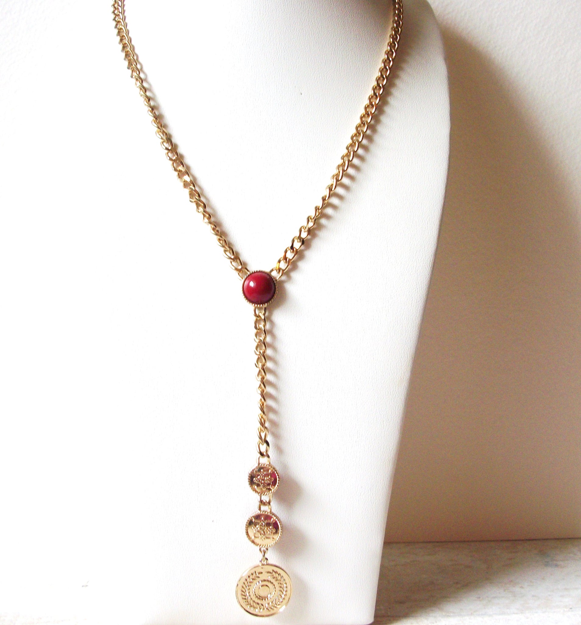 MONET Retro Red Gold Necklace 70420