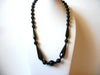 Black Necklace, CZECH Glass Heavier Black Round Plastic Beads 21 Inch Necklace 71218D