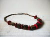 Retro Organic Wood Red Beaded Necklace 70520