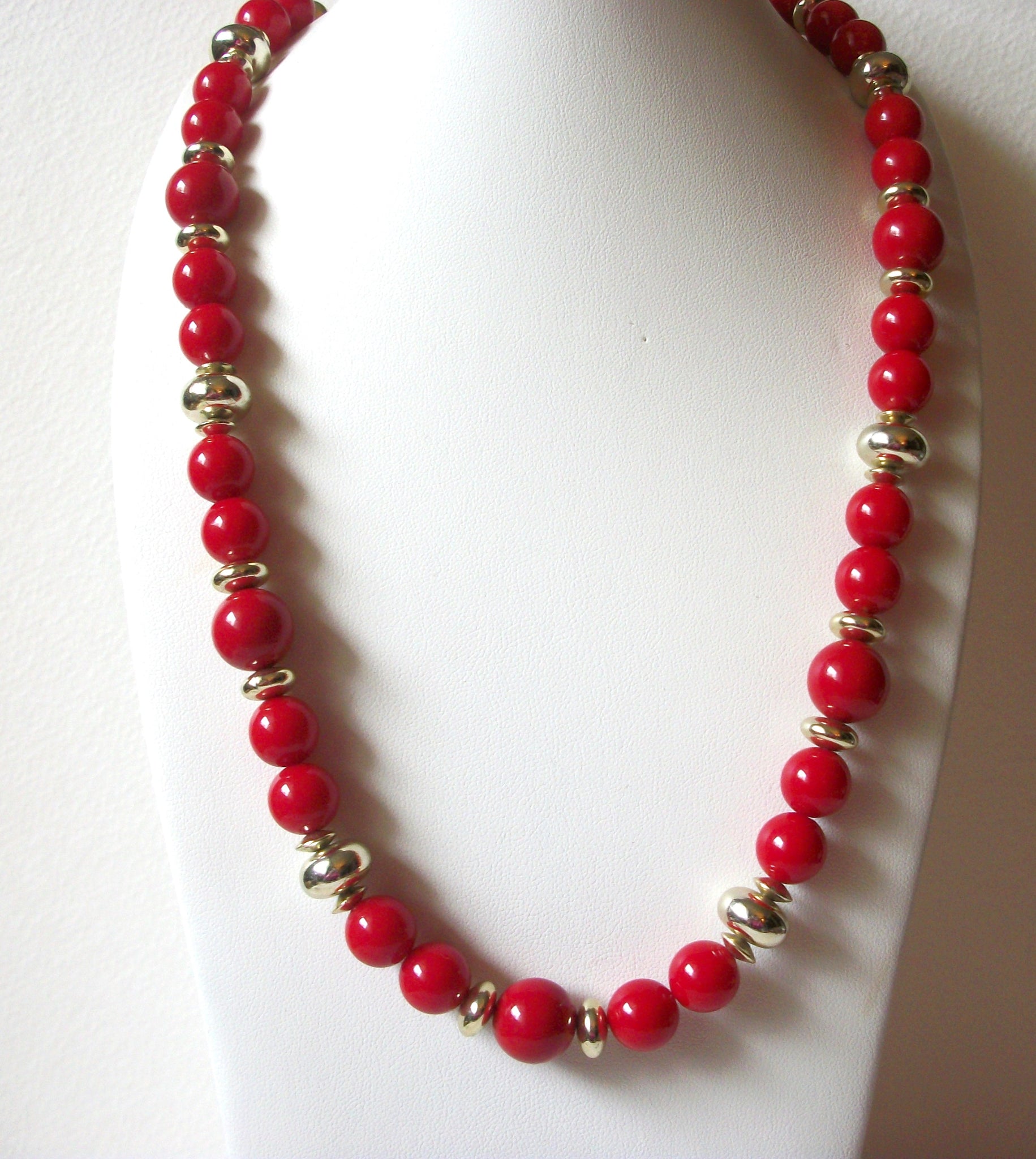 Retro Red Gold Beaded Necklace 70520