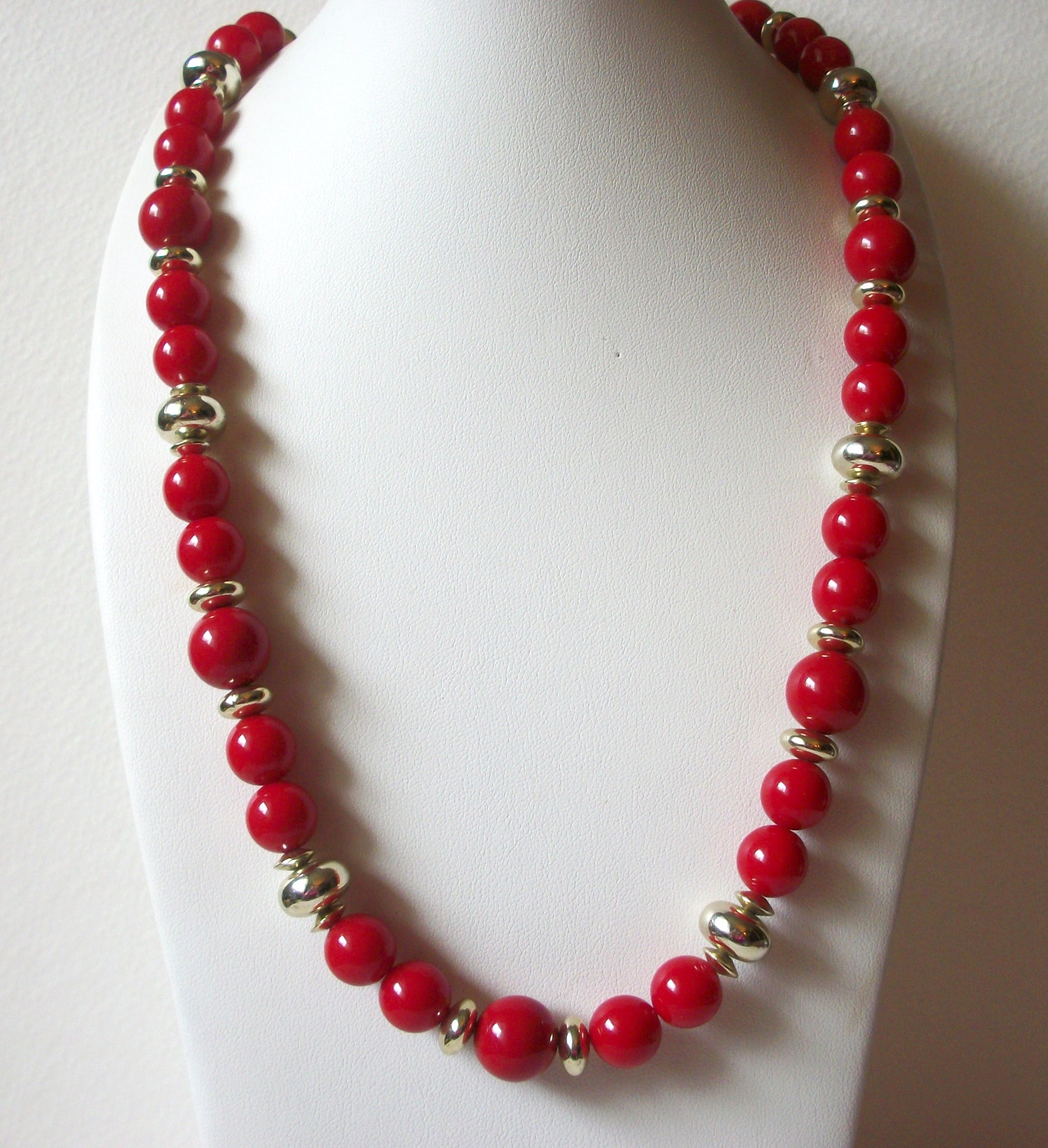 Retro Red Gold Beaded Necklace 70520