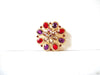 Vintage Purple Red Champagne Rhinestones Pin 71218T